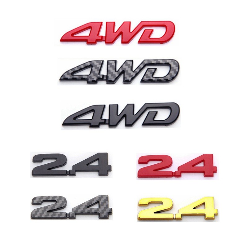 4WD Letter emblem 2.4 displacement sticker for Honda rear logo Trunk ...