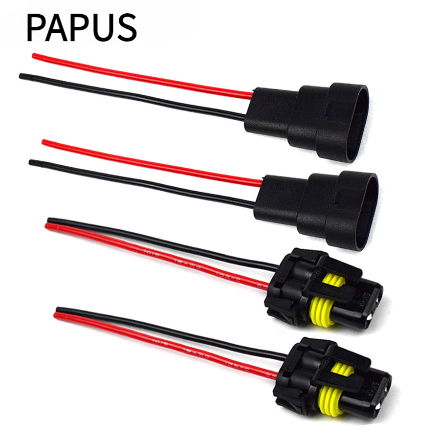 4Pcs 9005 9006 Male Female Plug HB3 HB4 Adapter Socket Wiring Harness ...