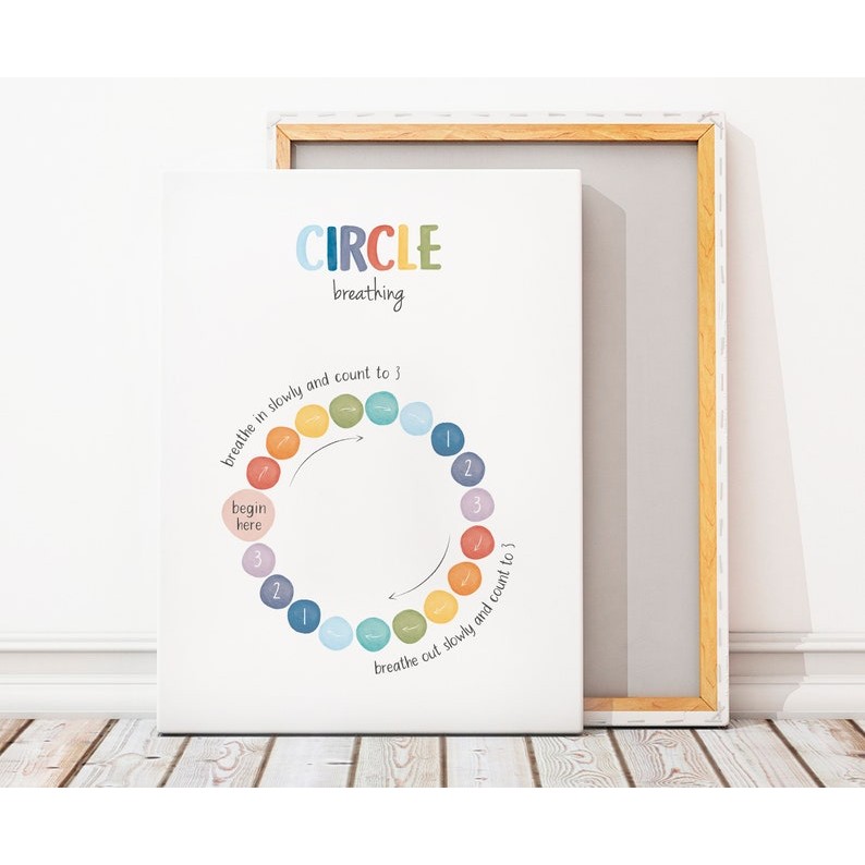 Therapy Office Decor Grounding Technique Shapes Breathing Poster ...