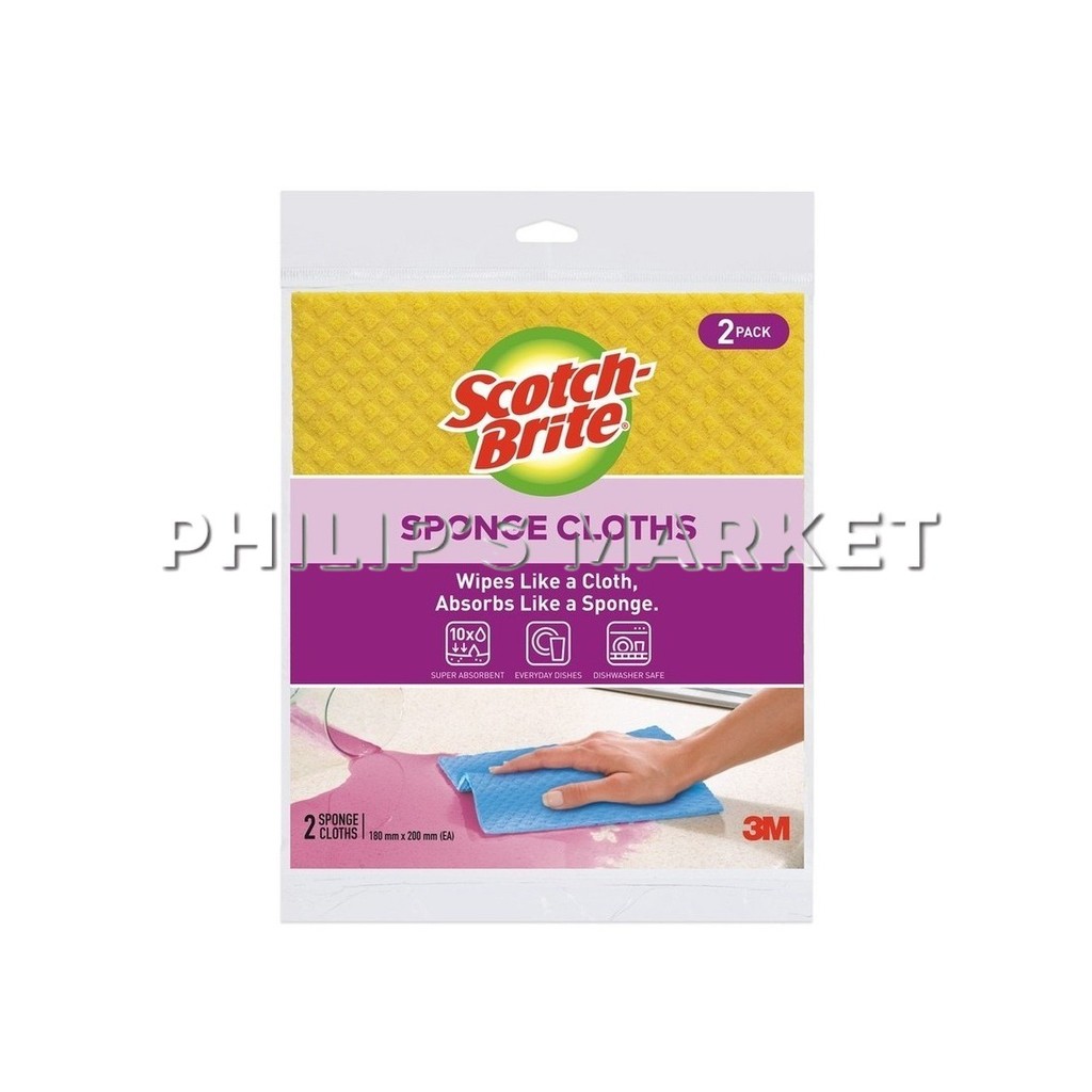 3M ScotchBrite Sponge Cloths (2pcs) | Shopee Philippines