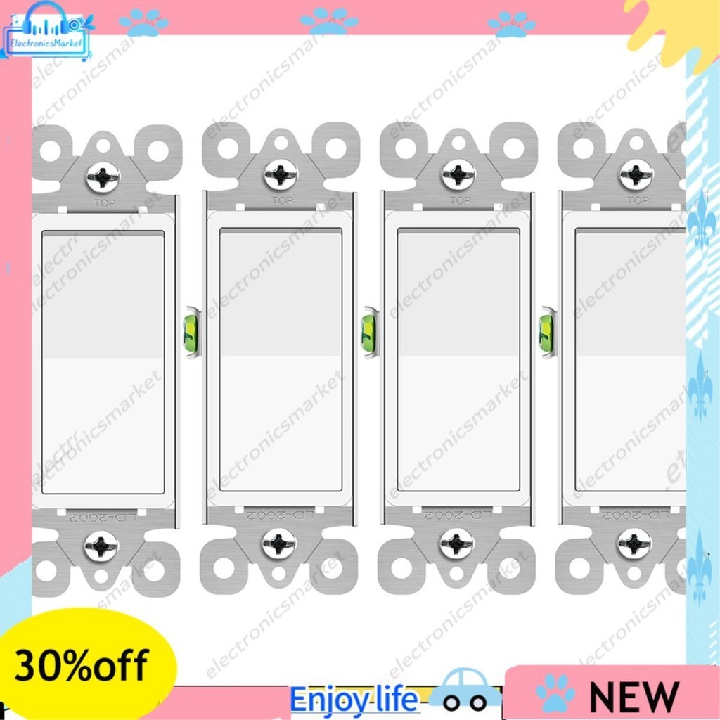 BESTTEN 10 Pack 3-Way Decorator Light Switch, 15A 120/277V, Single Pole Or Three Way, Rocker Paddle Wall Switch, On/Off Rocker Interrupter, UL Listed, White In | Whizz Light Switches - Foto 13