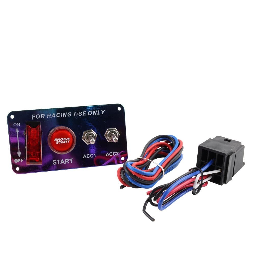 thumbnail image 2 of 12V Racing Car Engine Start Push Button Panel With LED Toggle Switches (ES05) 2 of 3