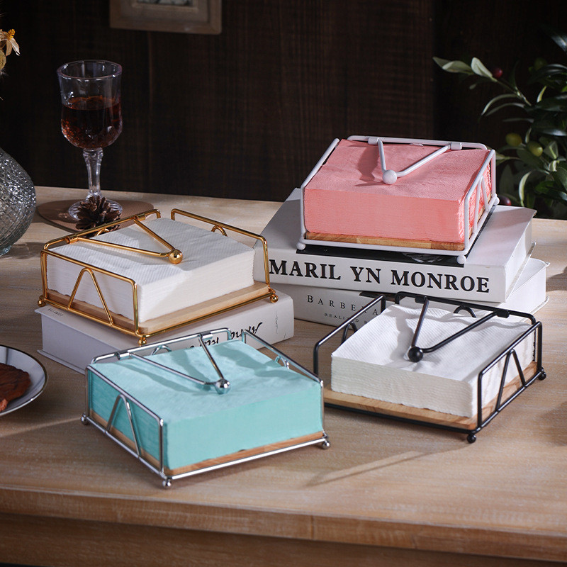 Wooden Tissue Holder Stand Restaurant Hotel Paper Drawer Square Tissue ...