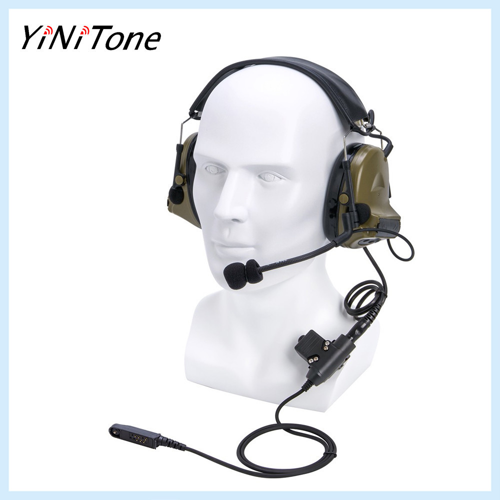 Green Aviation Pilot Headset Microphone Noise Reduction Hearing ...