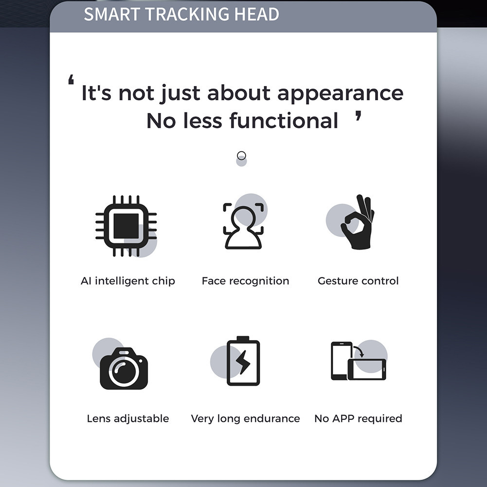 Auto Face Tracking Tripod 360 Rotation No App Gesture Control for ...