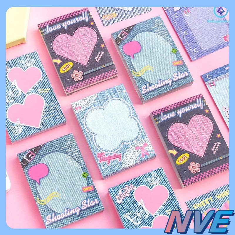 NVE DIY Collage Material Paper Ins Style Memo Book Personalized Denim ...