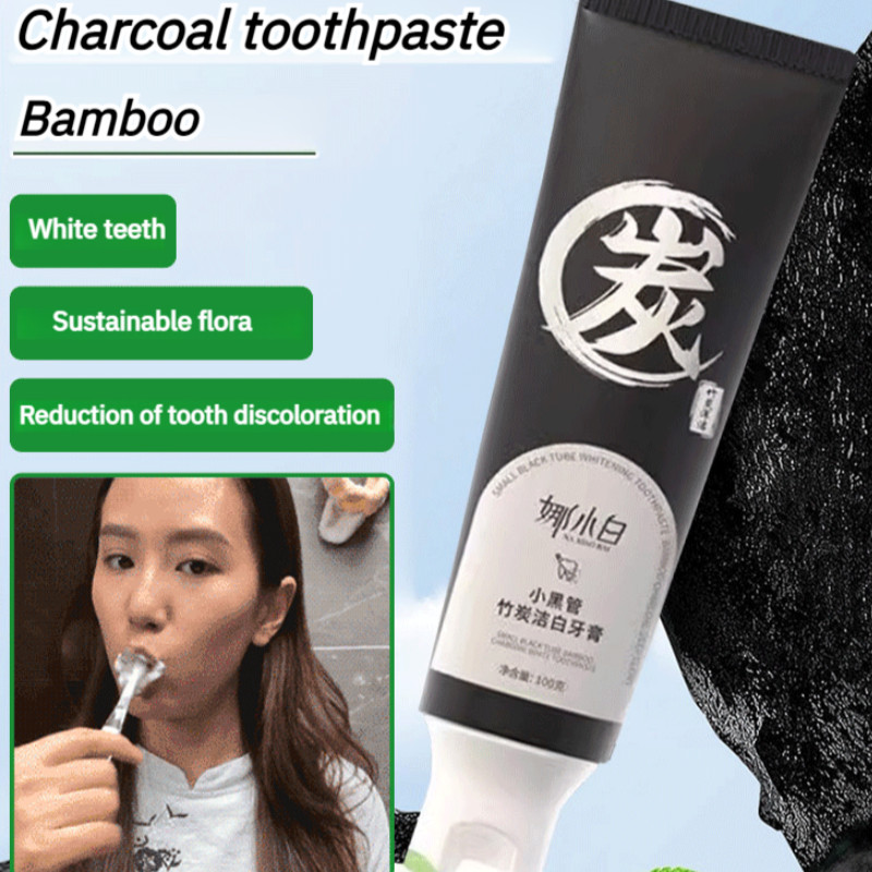 【Say Goodbye Yellow Teeth】Bamboo Charcoal Toothpaste/Clean Teeth Stains ...