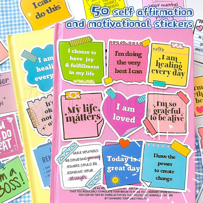 50pcs Inspirational Self-Affirmation Stickers - For Laptop Luggage ...
