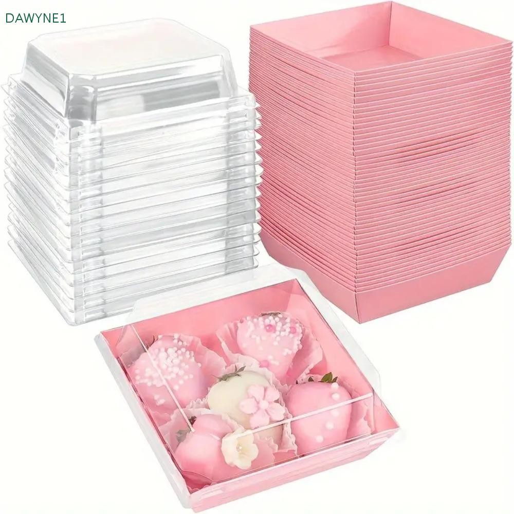 DWAYNE1 50pcs Charcuterie Boxes, With Clear Lids Disposable Cake