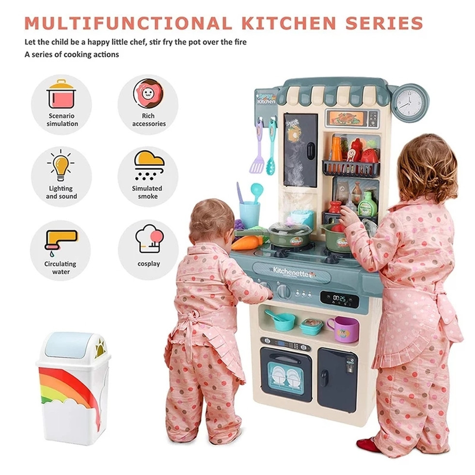 Large-sized cooking simulation kitchen utensil toy set with realistic ...