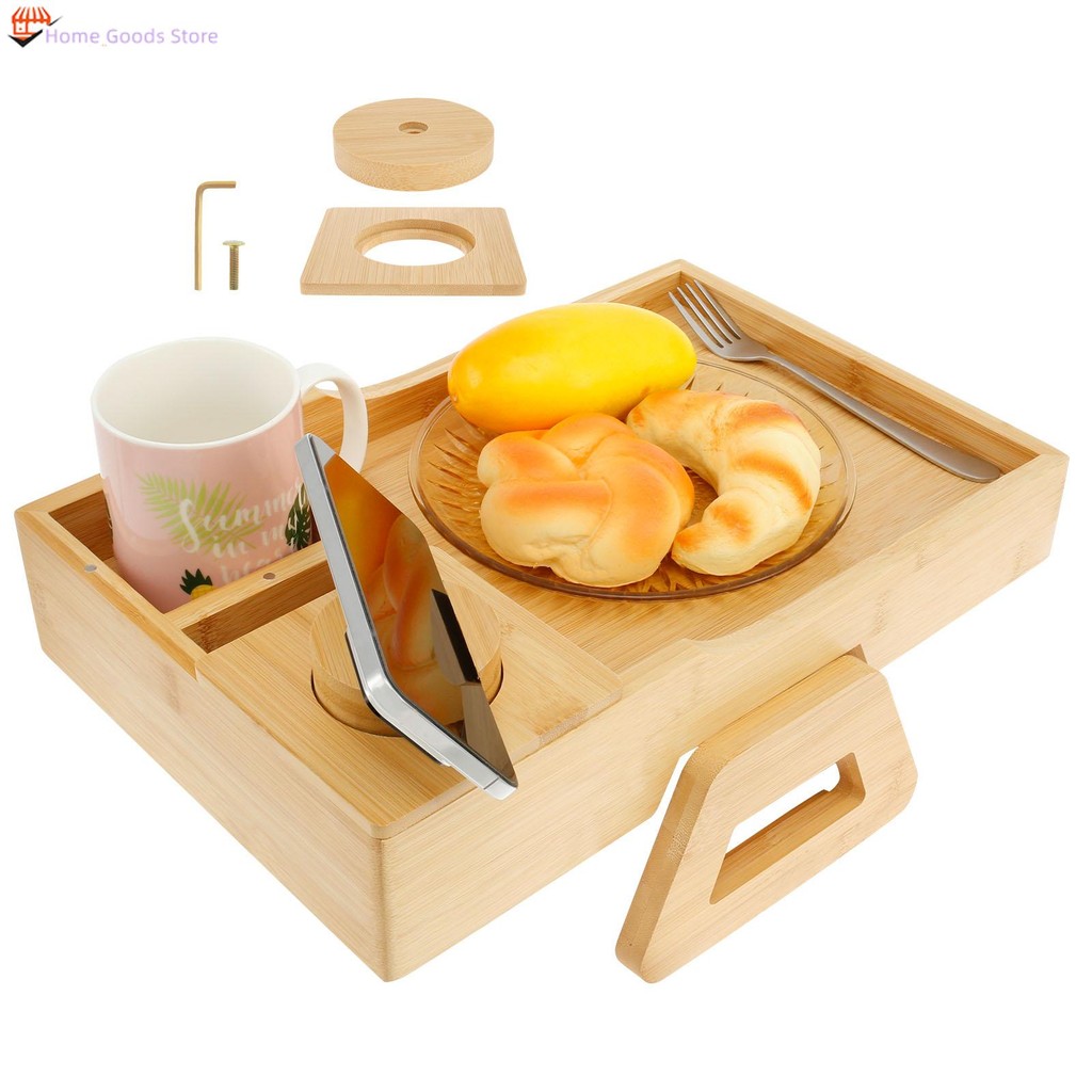Sofa Arm Tray Table with Cup Holder Multifunctional Couch Arm Tray ...