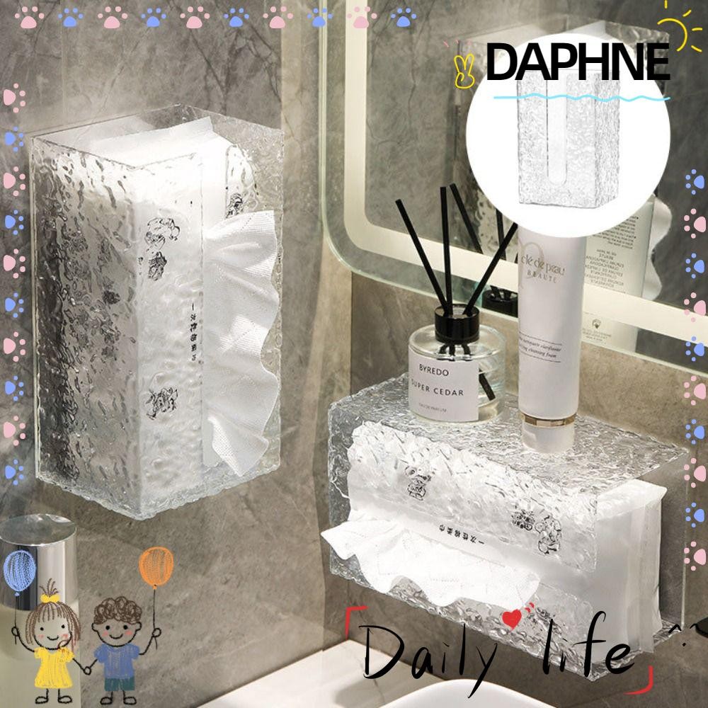 DAPHNE Wall Mounted Tissue Box, Bathroom Tray Shelf Glacier Pattern ...