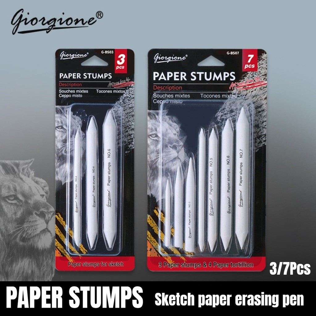 3/7Pcs White Blending Stumps for Sketch Paper Eraser Pens Smearing ...