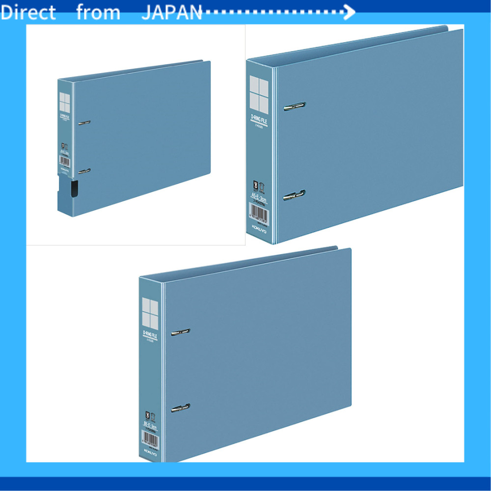 KOKUYO D-ring file A5 horizontal E type 300 sheets capacity blue F ...