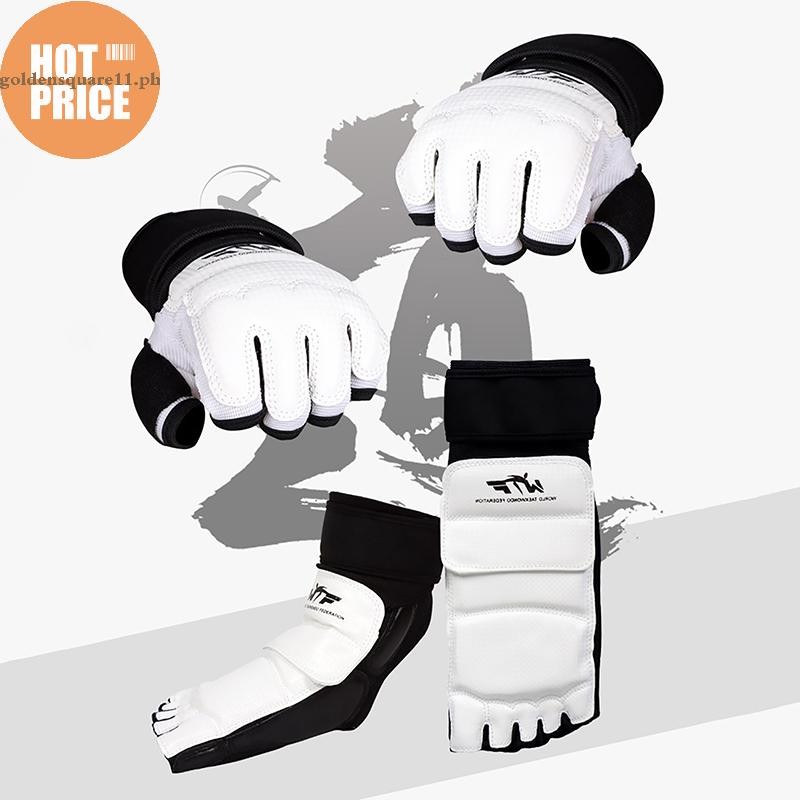 GOLDEN Taekwondo Leather Foot Gloves Sparring Karate Ankle Protector