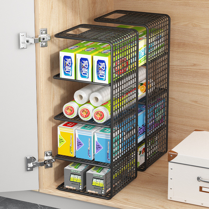 Kitchen Plastic Wrap Shelf Cabinet Layered Shelf Sewer Sink Partition ...