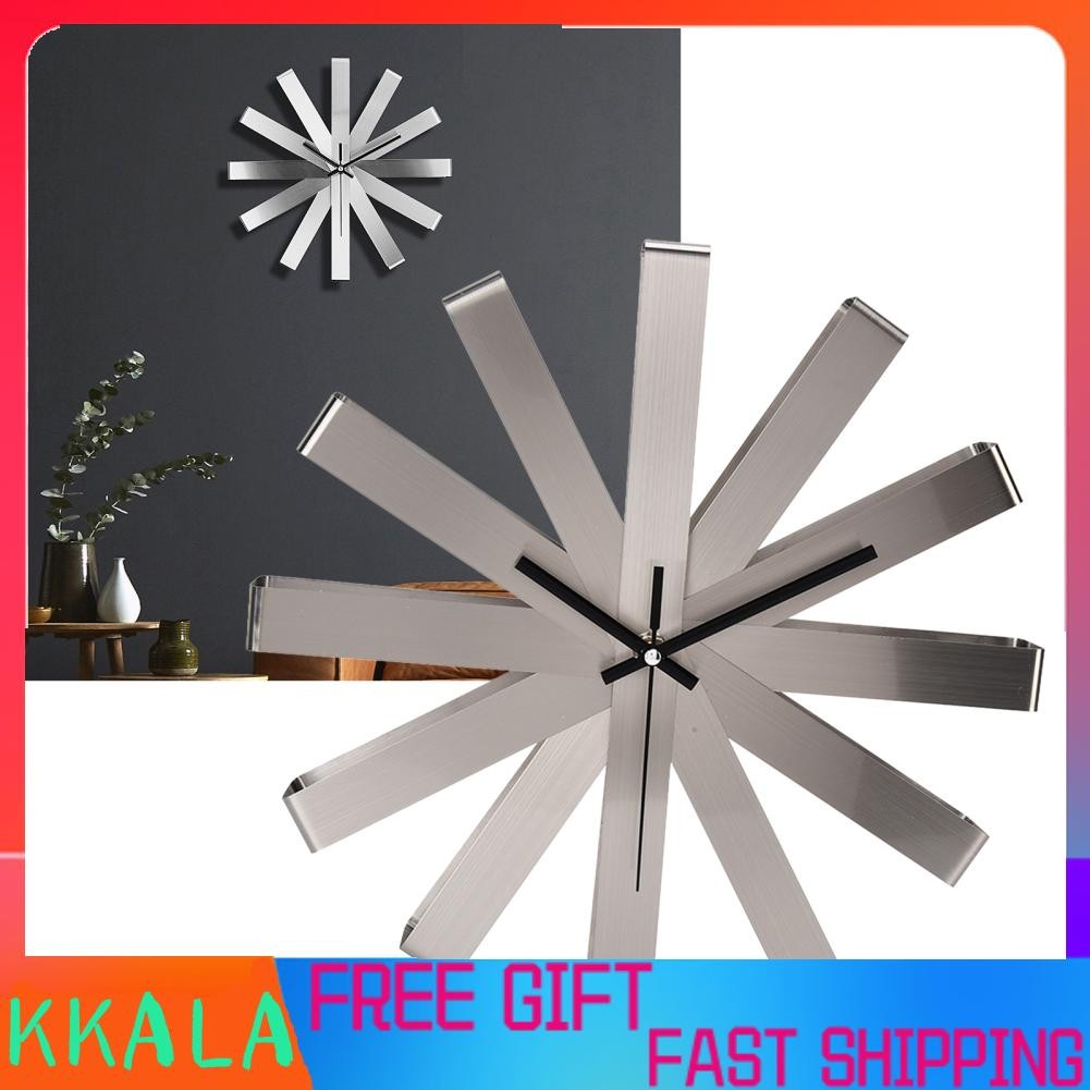 kkala-ph Aqur2020 Stainless Steel Wall Clock Modern Ribbon Shape ...