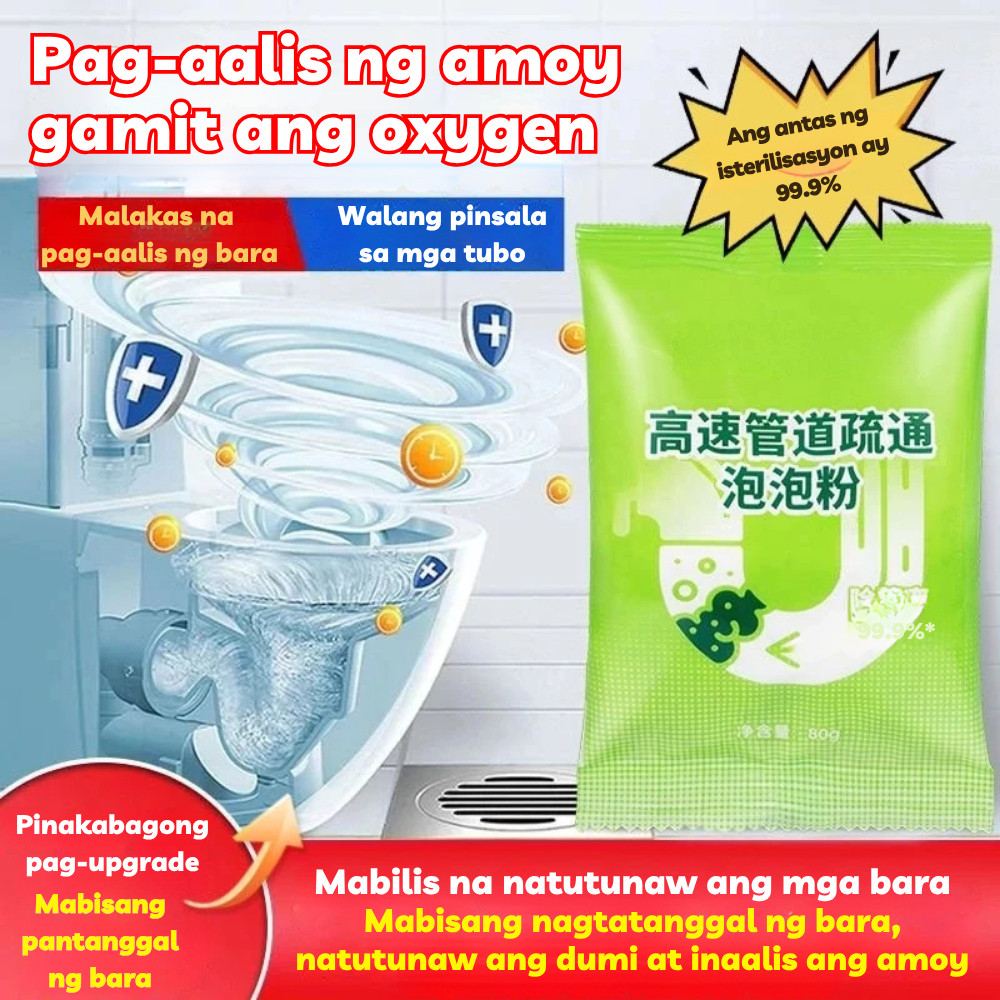 Pulbos panlinis ng drain 80g – tunaw buhok, mantika, at tira ng pagkain ...