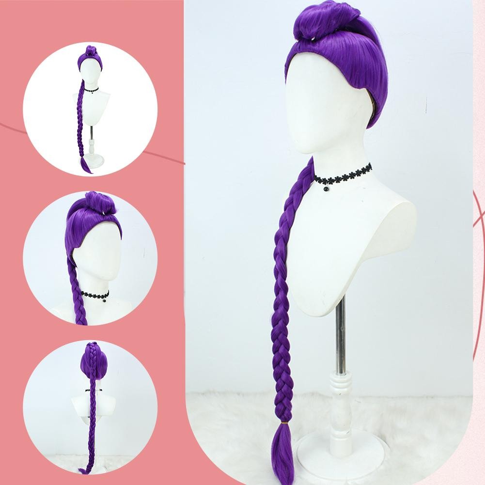 Zoe Cosplay Perücke Schwarz 40cm - Anime Demon Hunters Verkleidung - Halloween Karneval Kostüm