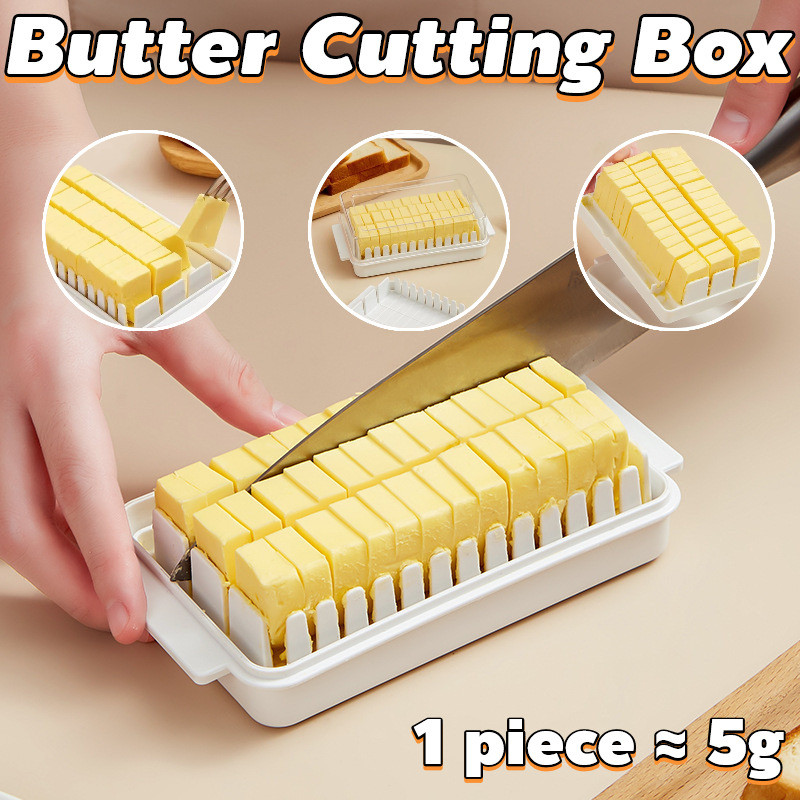 Butter Cutting Box Transparent Cheese Keeper Butter Container With Lid ...