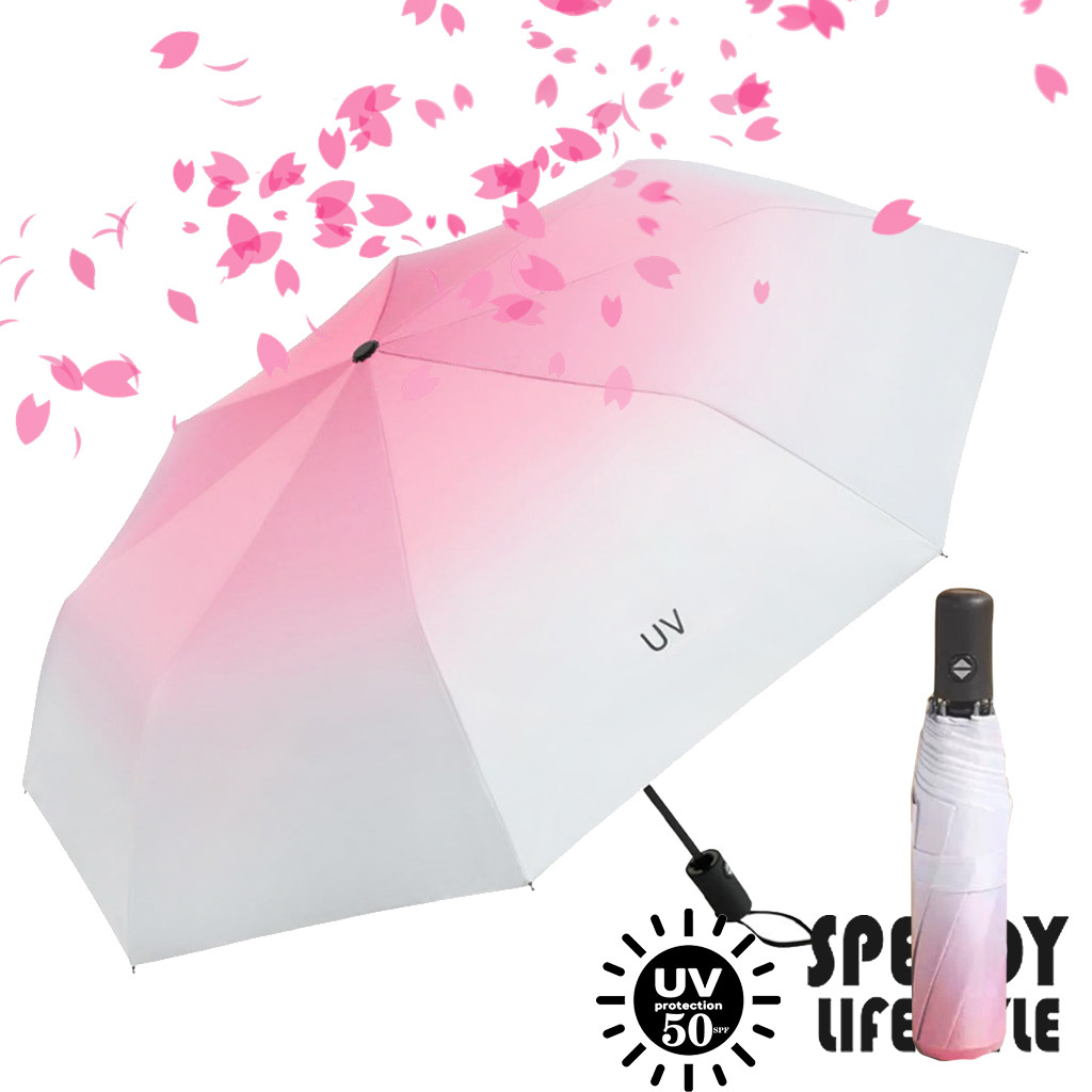 Gradient Color Foldable Fully Automatic Weather Umbrella UV Protection ...