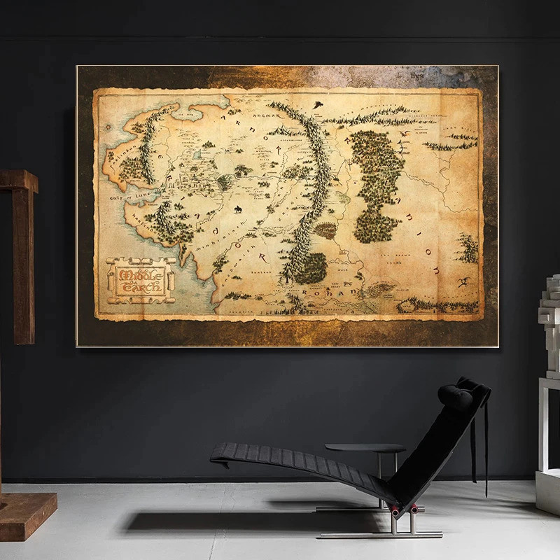 A Map of Middle-Earth | Tolkien, Pauline Baynes | First printing