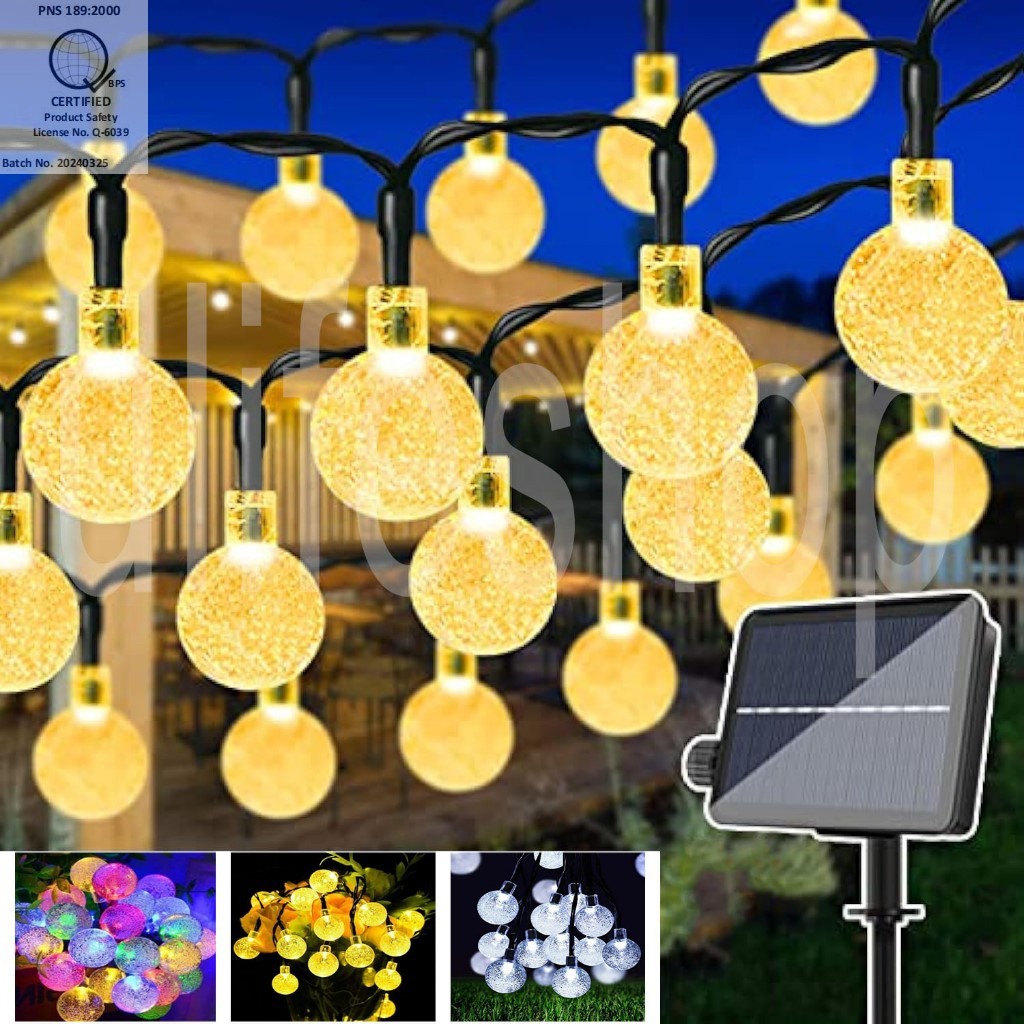 Solar String Lights Outdoor 50Led/30Led/20Led Crystal Globe Lights ...