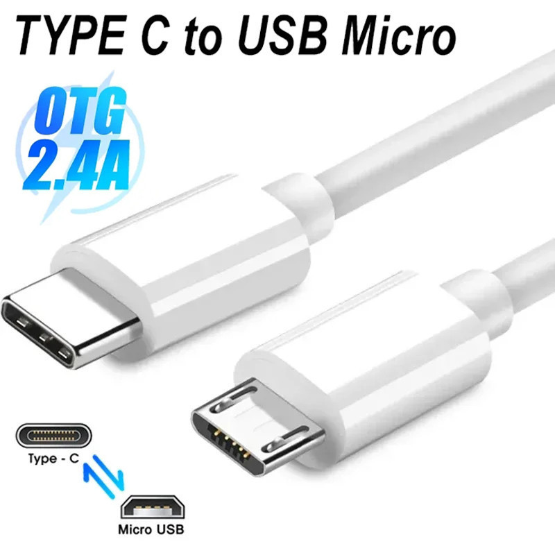 0.3/1/1.5/2m Portable Type-C To Micro USB Interface Cable -Mobile Phone ...