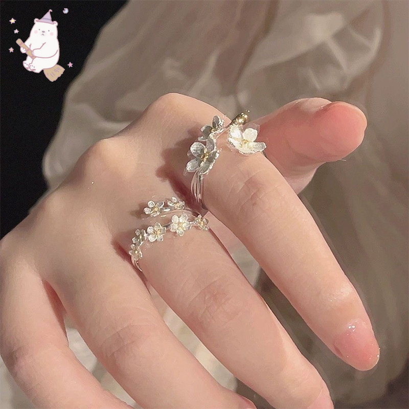 2Pcs Set Simple Design Mini Cute Flower Finger Ring For Sweet Girls ...