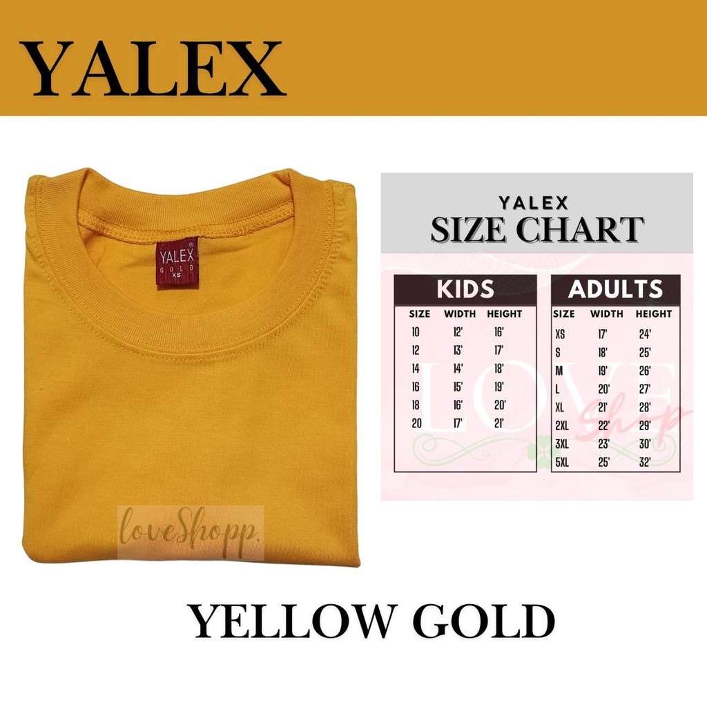 Yalex Plain T-Shirts - YELLOW GOLD Cotton with Red Label and Ziplock ...