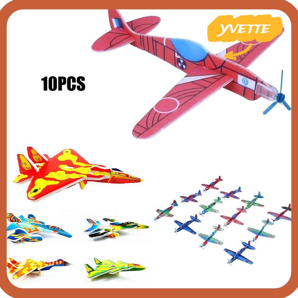 YVE 10pcs Color Randomly Flying Gider Planes Prop DIY foam Assembly ...