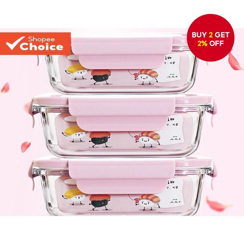 1Pc Glass Crisper Rectangular Transparent Food Storage Box Storage Cold ...