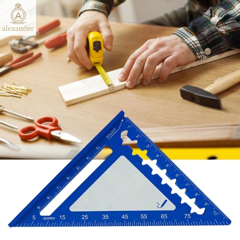 Alex 4inch Triangle Square Ruler Metal Aluminum Quick Measuring Marking ...