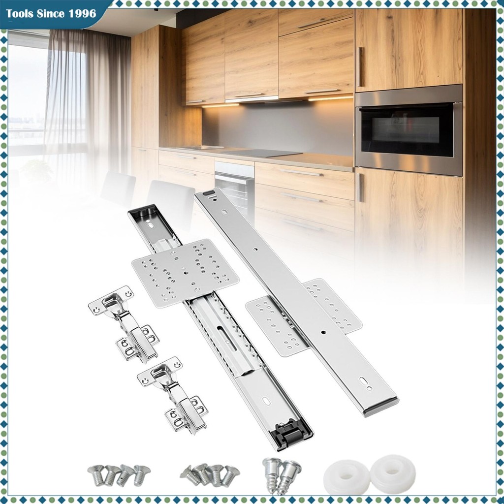 Flip-Up Cabinet Sliding Rails - Hidden Pocket Door Hardware Kit ...