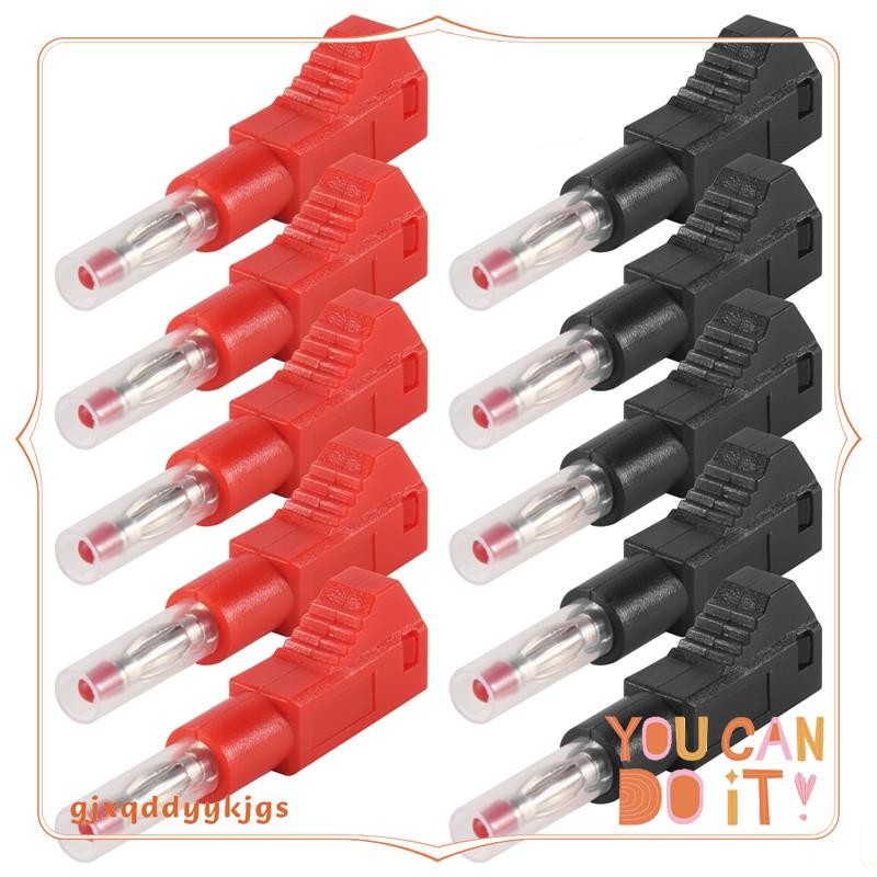 10 Sets Retractable Sheath 4Mm Banana Plug Connectors Stackable Wire ...
