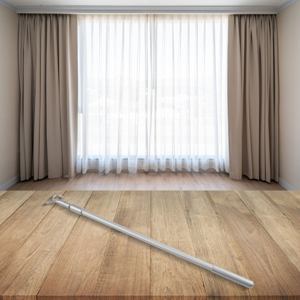 Curtain Pull Rod 33 to 60cm Telescopic Rod Roof for Window Opener Pole ...