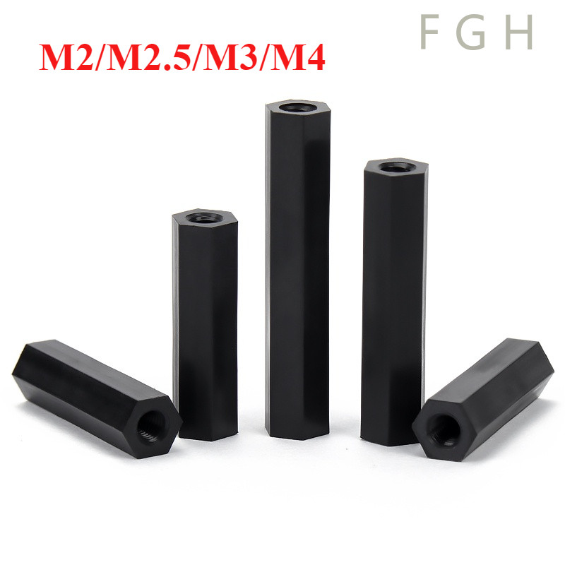 [FGHJC1] Black Hexagon Internal Thread Black Nylon DualWay Column PC