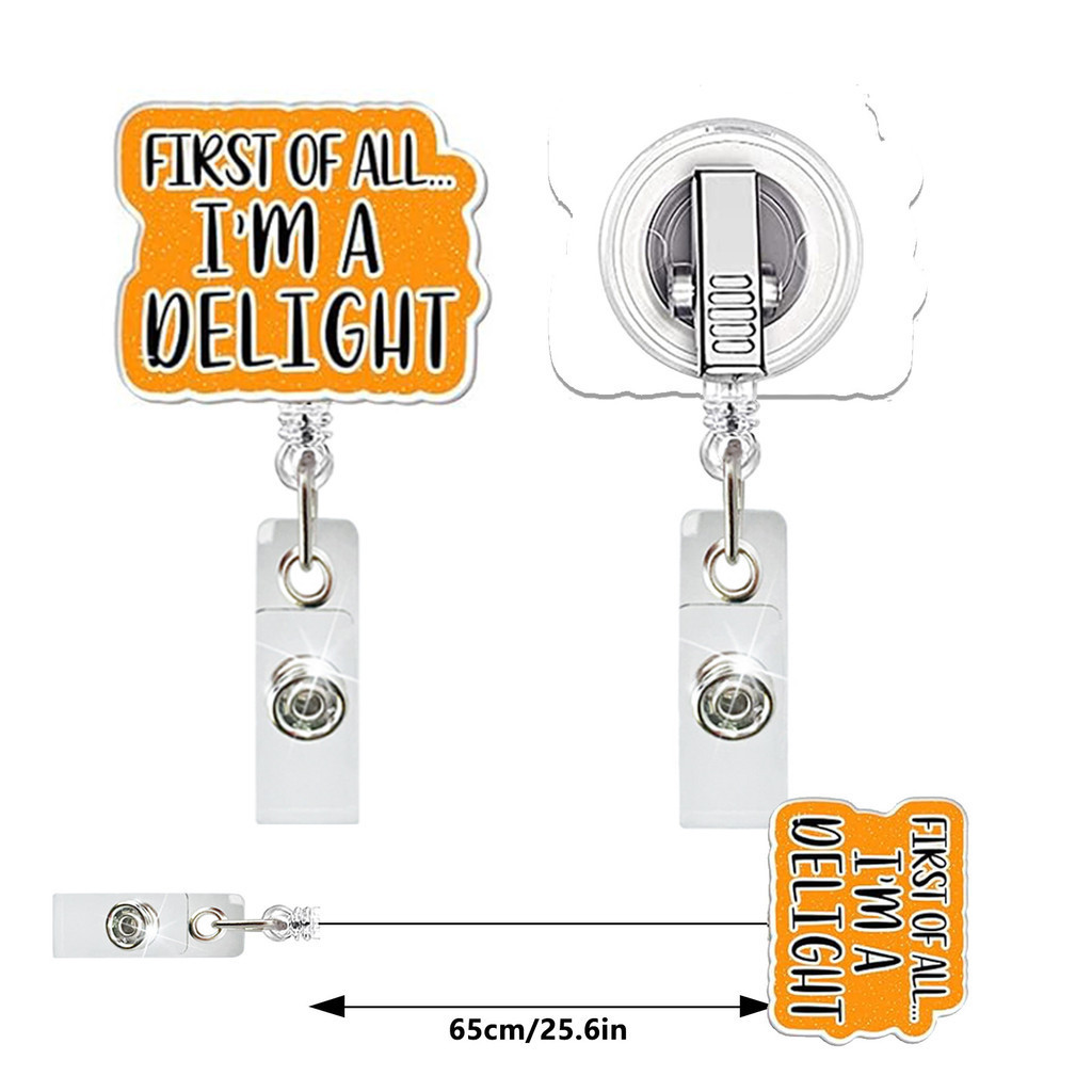Cute Pill Bottle Cup Words Badge Reels Retractable Cute ID Clip With ...