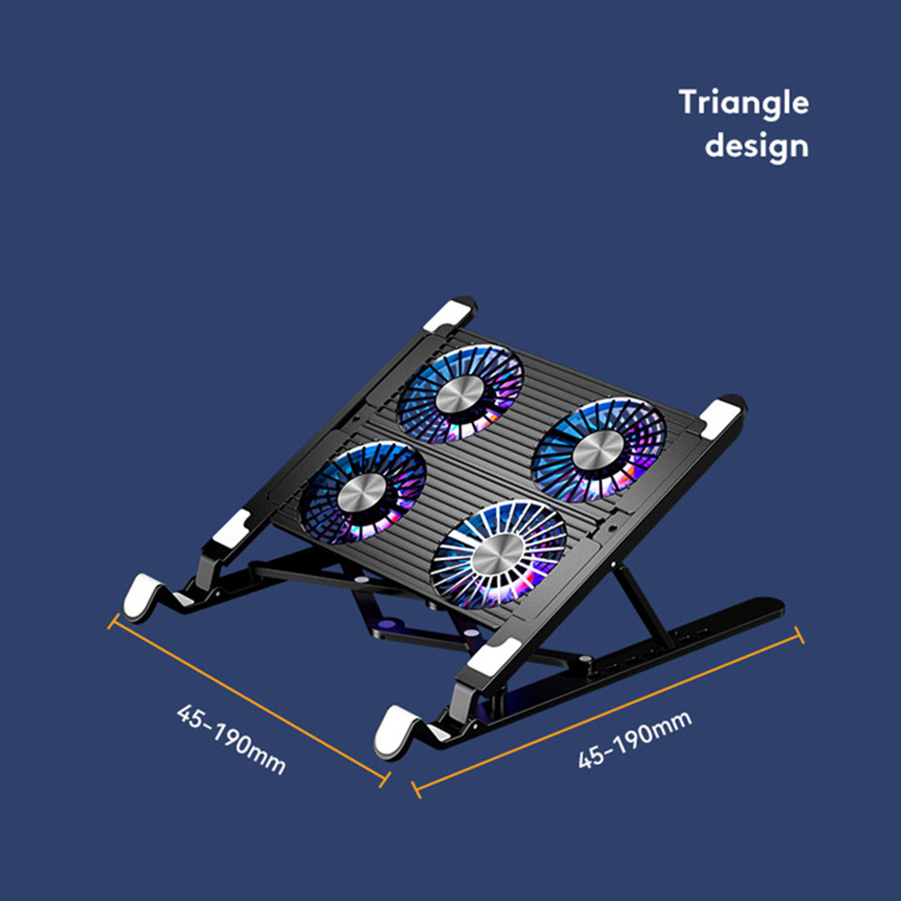 Laptop Cooling Fan with 2/4 Fans Foldable RGB 7 Height for 11-17.3 Inch ...