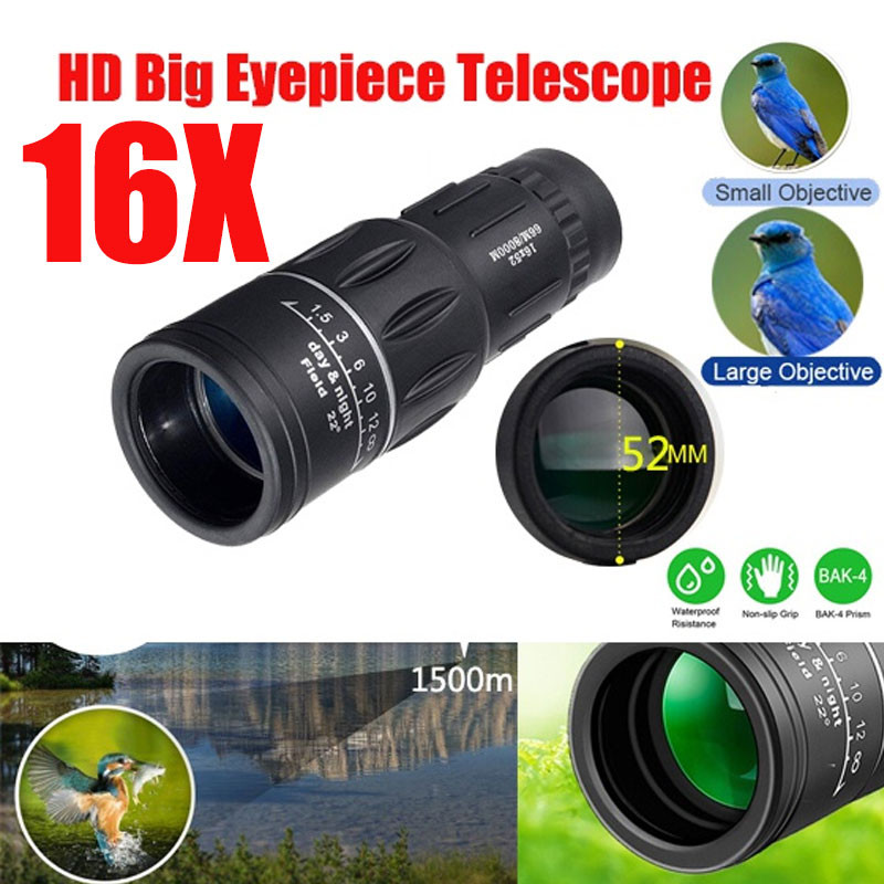 Monocular Telescope HD Big Eyepiece Dual Focus Optical Prism For