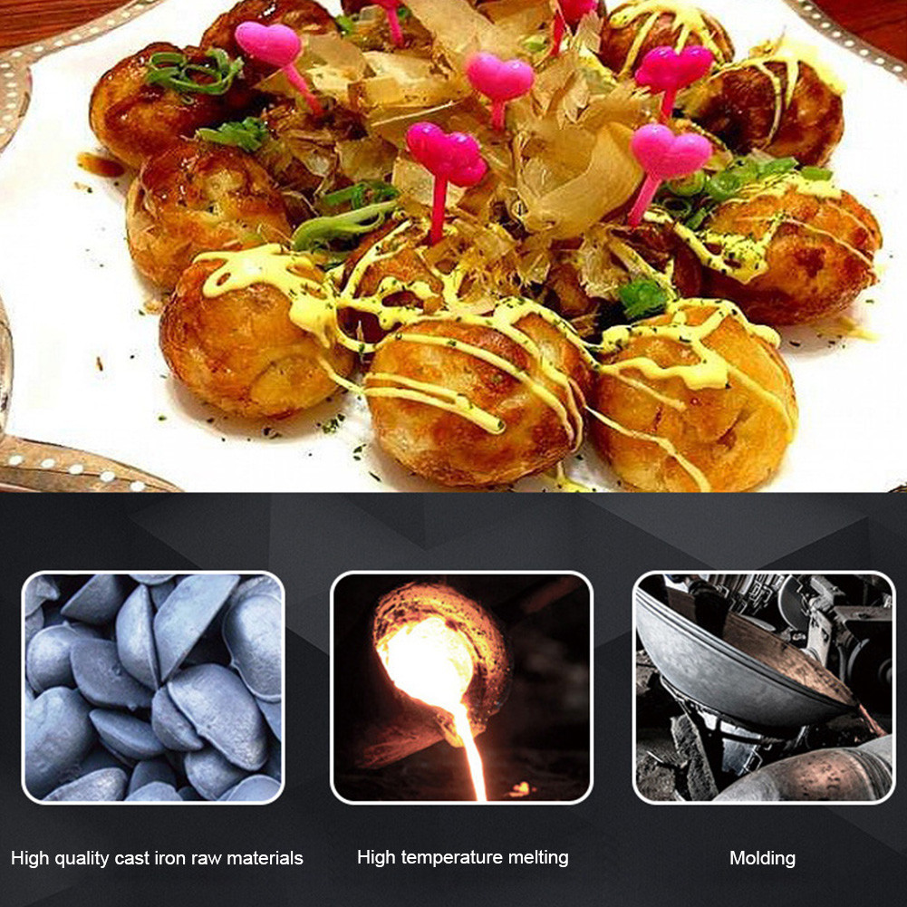 Cast Iron Octopuses Meat Balls Mold 15 Holes Nonstick Home Cooking