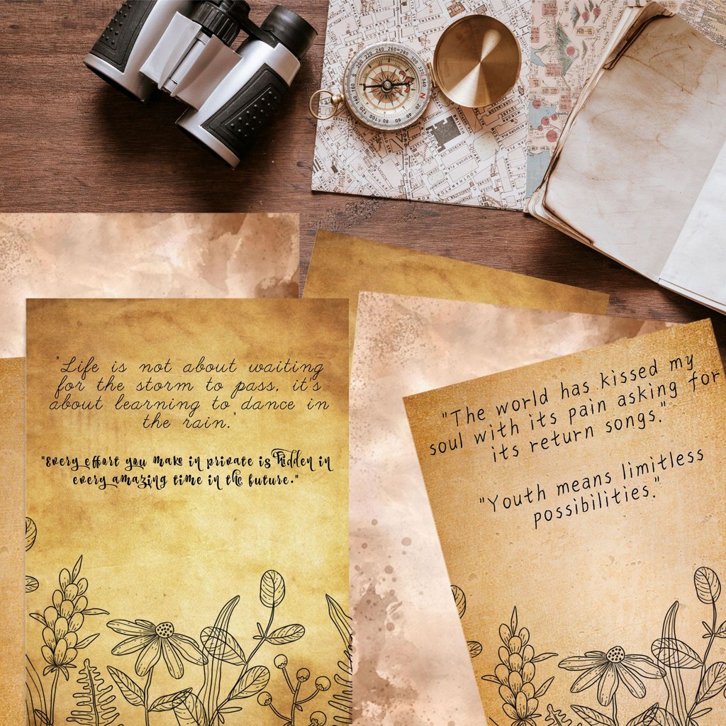 Vintage Writing Paper, 50 Sheets of Eco Friendly Recycled Paper, A4 ...