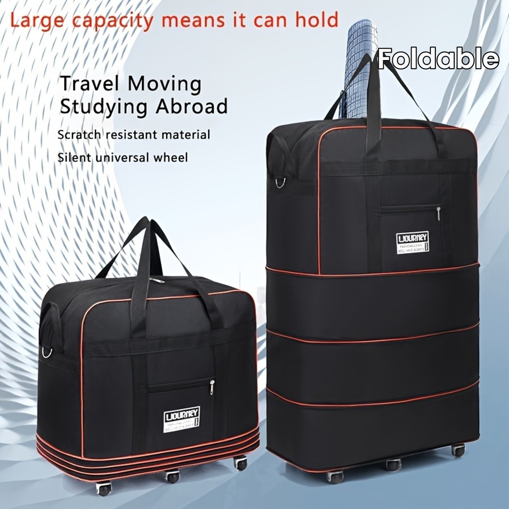 Giant Foldable Travel Luggage Bag with Smooth Rolling Wheels Extra Large,  Expandable Storage for Secure Packing Perfect for Business Trips, Study 