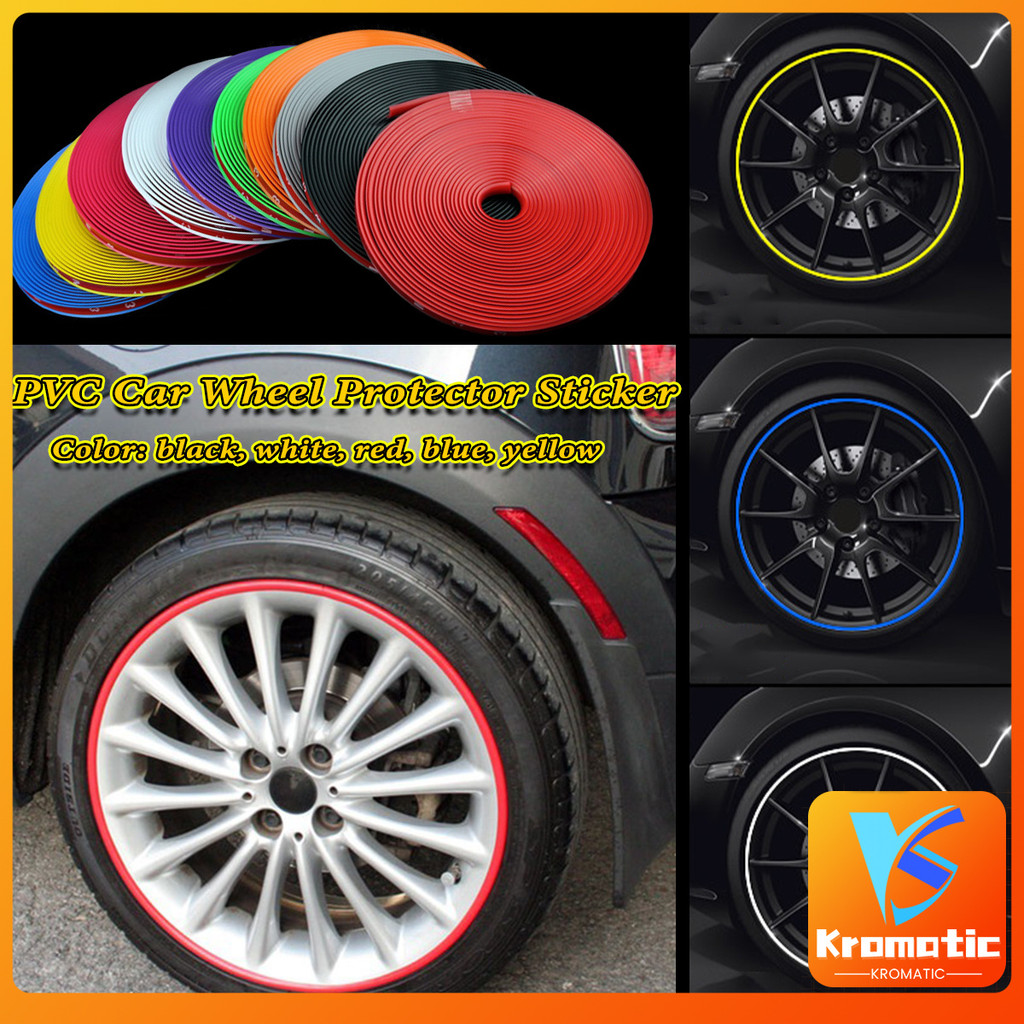 8m PVC Car Wheel Protector Sticker Rim Guard Rubber Strip Anti Scraping ...