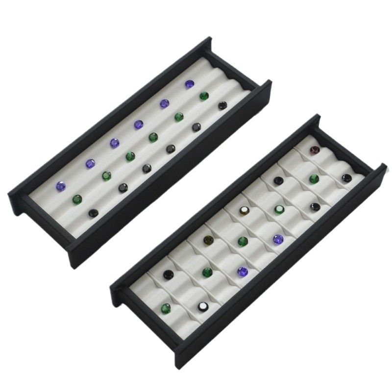 V-groove tourmaline ring surface bare stone color jewelry storage white ...