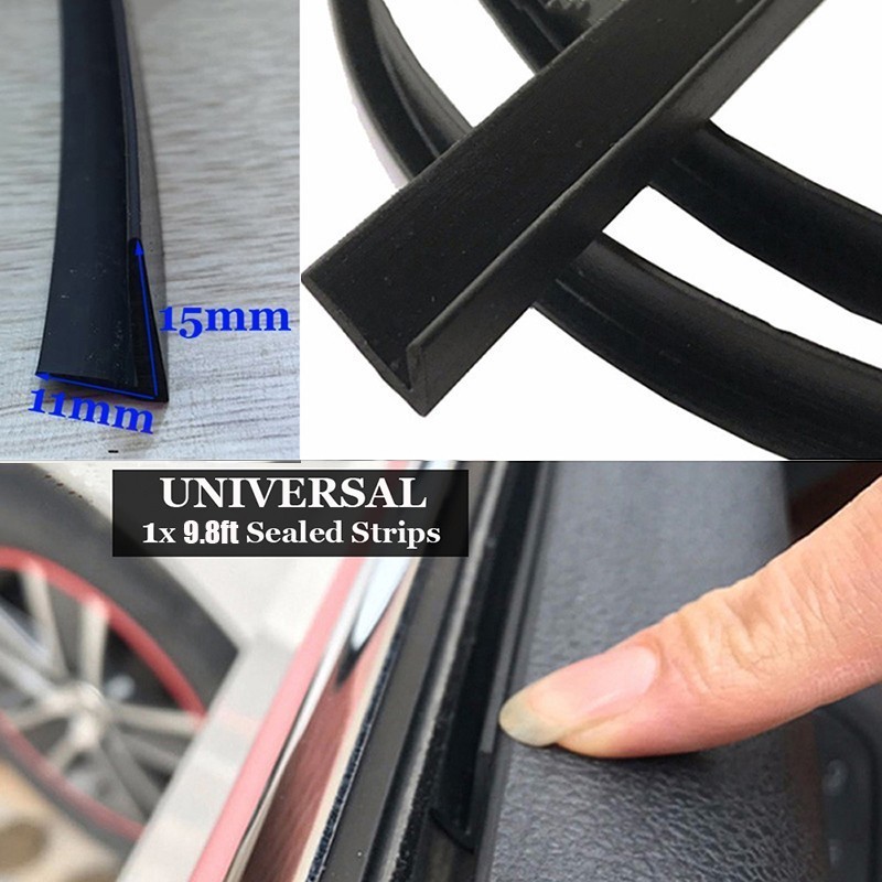 3 Meter Car Door Casement Trim Edge Moulding Rubber Noise Weatherstrip