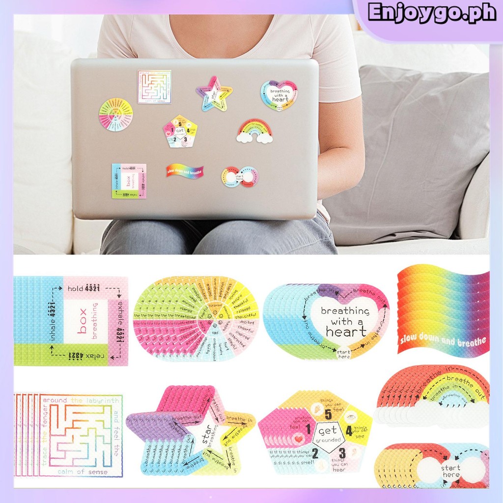 72Pcs Calm Stickers 9 Styles Sensory Stickers Waterproof Mental Health ...
