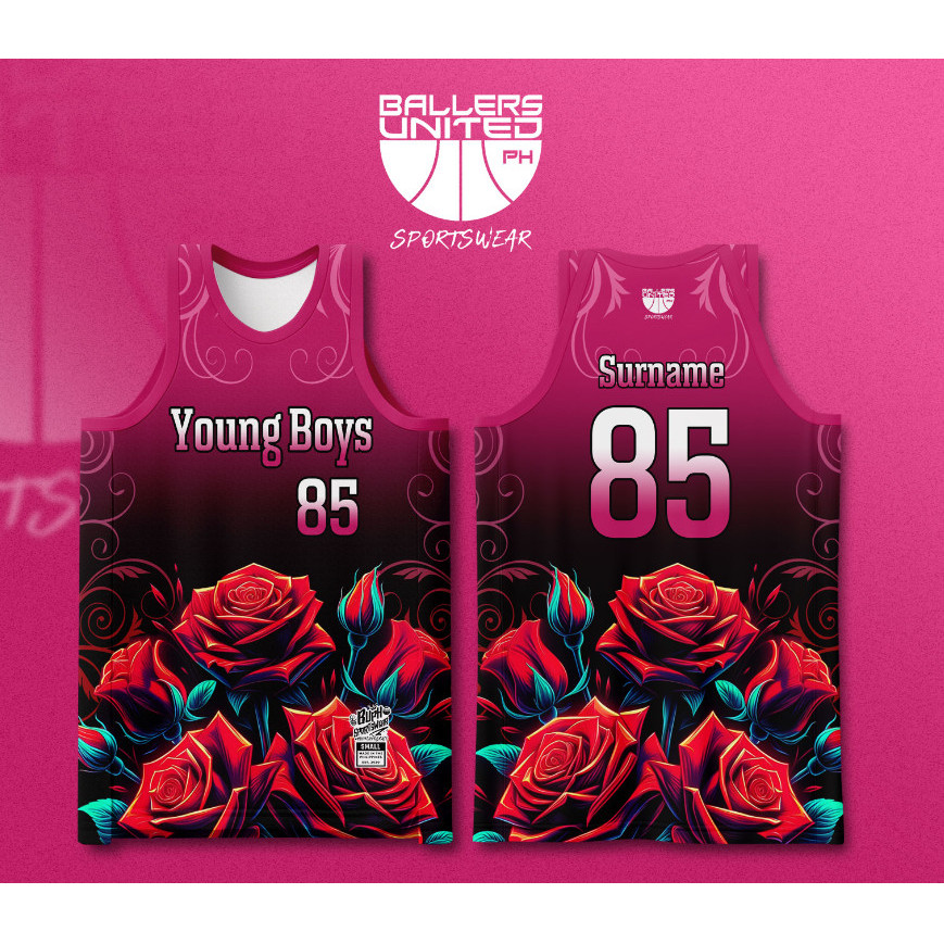 Red Rose Jersey Basketball Jersey Full Sublimation Free Customized Team ...