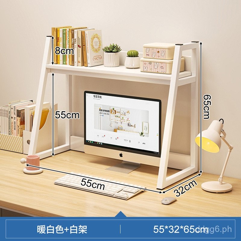 Desk Storage Rack Desktop Bookshelf Table Trapezoidal Shelf Computer ...