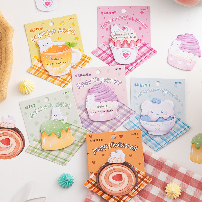 30 Sheets Cartoon Dessert Series Sticky Notes Student Portable Special ...